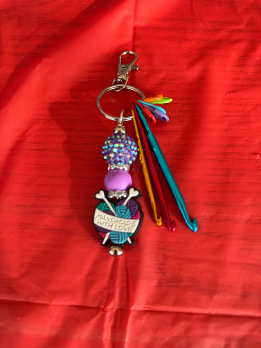 Crochet needle keychain set